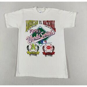 Vintage Cincinnati Reds Oakland Athletics Shirt Mens Medium 1990 World Series